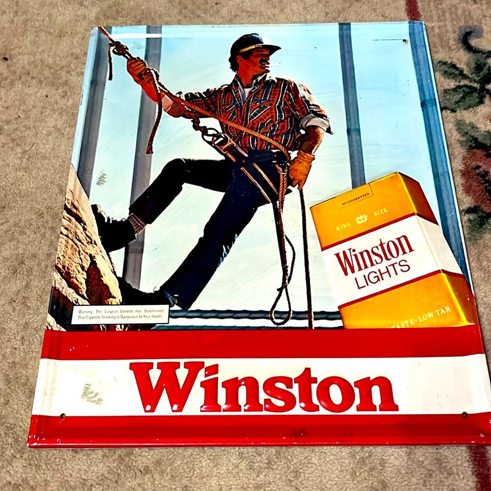 Vintage Winston cigarette metal sign
